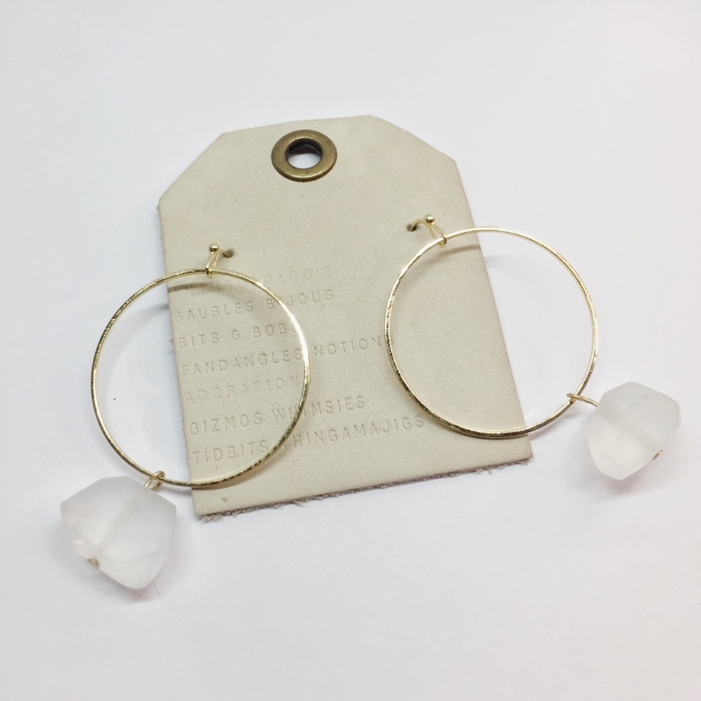 NWT Anthropologie gold hoop earrings - Picture 2 of 5